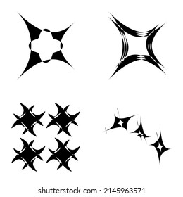 Abstract_4star-Flachbildset einzeln auf weißem Hintergrund