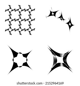 Resumen_4star Conjunto De Icono Plano Aislado En Fondo Blanco