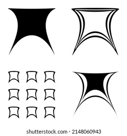 Abstract_trapeze Flat Icon Set Isolated On White Background