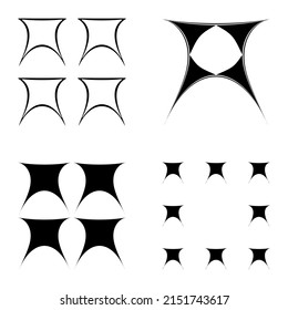 Abstract_trapeze Flat Icon Set Isolated On White Background