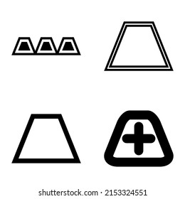 Abstract_trapeze2 Flat Icon Set Isolated On White Background