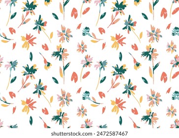 abstractbright patrones florales de verano con sombreado fino, Ilustraciones vectoriales, conveniente para imprimir diseños sobre fondo blanco.
