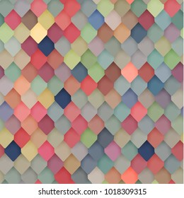 Abstractcolorful tiled pattern - seamless geometric background  with roofing texture