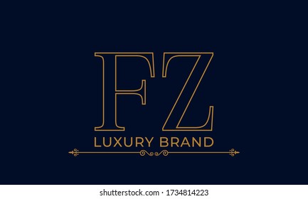 Abstract,Creative and unique alphabet letters FZ,ZF,F and Z logo
