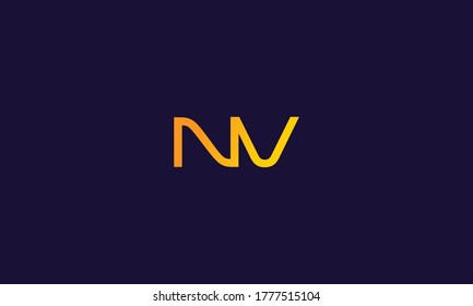Abstract,Creative and unique alphabet letters NV logo