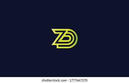 Abstrakte, kreative und einzigartige Buchstaben des ZD-Logos