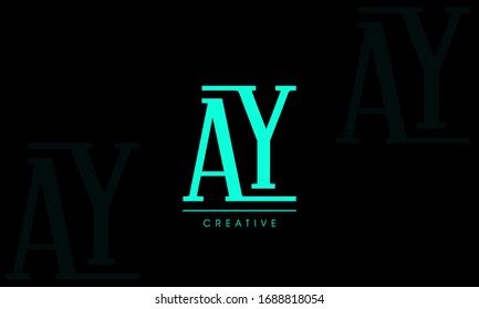 Abstract,Creative,Minimal and Unique Alphabet letters AY,YA,Y and A logo
