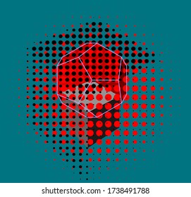 abstrakte Rautenform und Karton