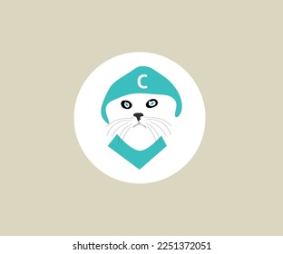 Abstracted illustration of Blue Commando Cap Cat