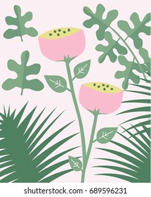 Abstracted Scandinavian style flower design.