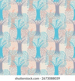 padrão de árvore vetorial sem costura abstraído no fundo branco