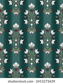 abstrakte, geometrische Vektorgrafik-Paisley-Muster auf grünem Hintergrund