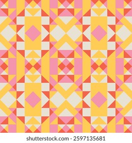 An abstract-editable pattern and motifs from South Africa showcase vibrant colors that blend warm and yellowish tones in a dynamic geometric composition. #sstkBackgrounds