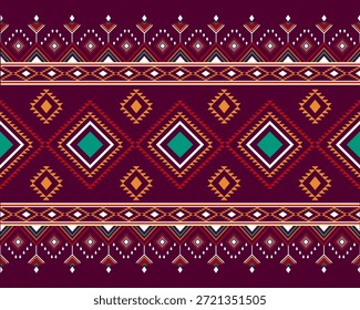 Abstractethnic geometric pattern design for background or wallpaper,Ikat geometric folklore ornament. Tribal ethnic vector texture. Seamless striped pattern in Aztec style. Figure tribal embroidery
