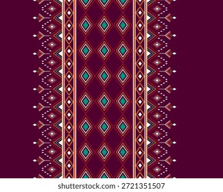 Abstractethnic geometric pattern design for background or wallpaper,Ikat geometric folklore ornament. Tribal ethnic vector texture. Seamless striped pattern in Aztec style. Figure tribal embroidery