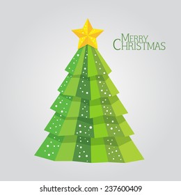 Abstractg green christmas tree background, Trendy design template