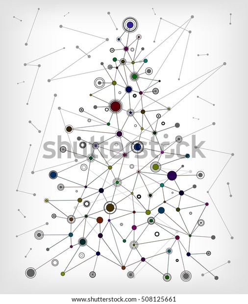 Abstractio Illustration Molecular Structure Christmas Tree Stock Vector (Royalty Free) 508125661