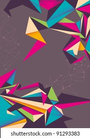 Abstraction with angular shapes. Vector illustration.