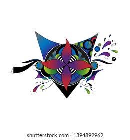 abstraction art with geometry elements vector graphics