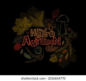 Abstraction of autumn leaves. Hello, autumn. Vector illustration