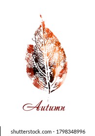 Abstraction of autumn leaves. Mixed media. Vector illustration