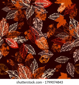Abstraction of autumn leaves. Vector illustration