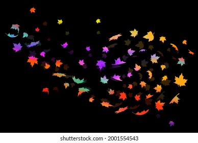 Abstraction of autumn multicolored leaves. Background from autumn leaves. Mixed media. Vector illustration