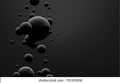 Abstraction background with balls, shapes, liquid. 3d vector illustration for futuristic, trendy, modern, creative, science backgrounds...