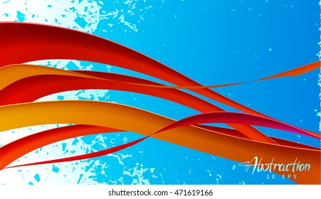 abstraction background tape orange. cover design. explosion, blue orange