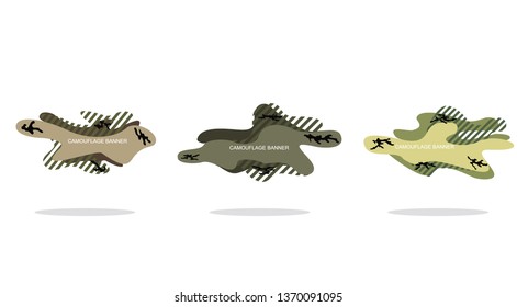 
abstraction banner camouflage liquid geometric figure vector
