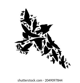 Ave de abstracción en vuelo. Ilustración del vector