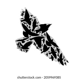 Abstraction bird in flight. Vector illustration