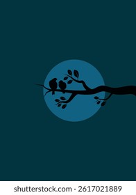 Abstraction of birds on branch
