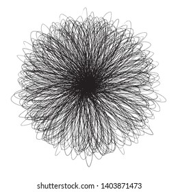 Abstração linha fina de flor preta. Ilustração vetorial