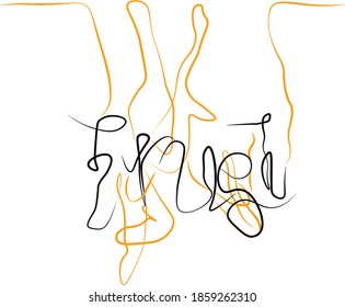 abstraction black lines hands and the word trust
