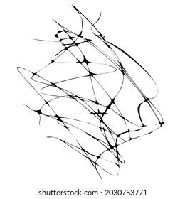 Eine Abstraktion von schwarzen Linien. Vektorgrafik auf isoliertem Hintergrund. Zur dekorativen Verwendung. Abstrakter strukturierter Effekt. Für Poster, Banner, Web, Wallpaper, Textilien.