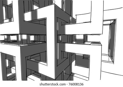 Abstraction of black and white