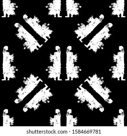 Abstraction. Black and white. Seamless pattern. Endless texture. 
