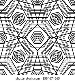 Abstraction. Black and white. Seamless pattern. Endless texture. 