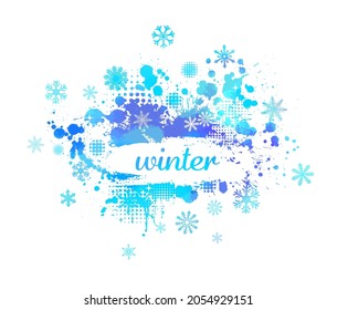 Abstracción de manchas de invierno. Ilustración del vector