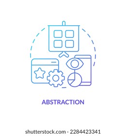 Abstraction blue gradient concept icon. Managing complexity abstract idea thin line illustration. Hiding unessential details from user. Isolated outline drawing. Myriad Pro-Bold font used