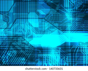 abstraction, blue printed circuit board