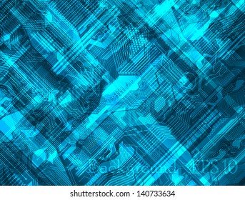 abstraction, blue printed circuit board