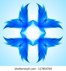 Abstraction blue symbol. Illustration for web design