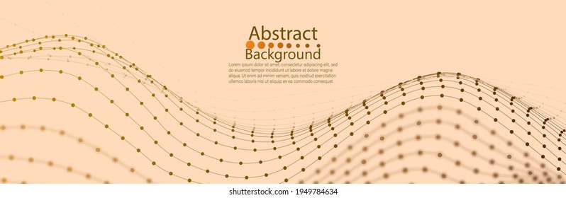 abstraction blurred wave of lines and dots. imitation of a sound wave. data visualization. vector