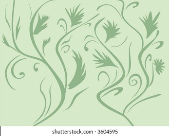 Abstraction with botanical swirls