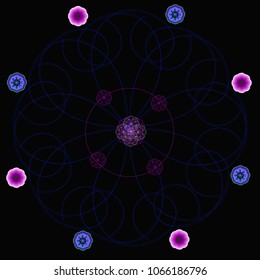 Abstraction bright circles