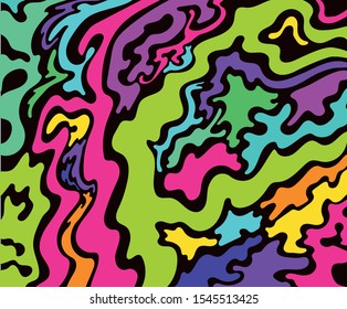 Abstraction bright and colorful background with different shapes. 