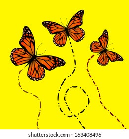 abstraction butterflies flying. Vector