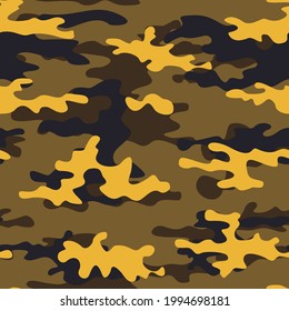 
Abstraction camouflage, repeat print, brown, yellow spots. Disguise